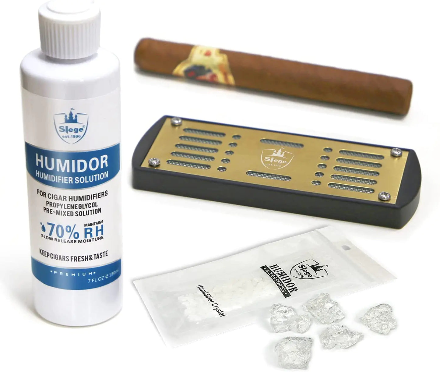 Humidor Solution & Cigar Humidifier ComboHumidor Humidifier Kit-Cigar Humidor SolutionHumidifierCrystal -DIY Upgrade Humidifier for Humidor Cigar BoxPortable Travel kit fit All Cigar Humidor