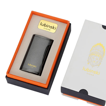LUBINSKI Flat Flame Cigar Lighter Luxury Metal Butane Gas Torch Lighter High-end Design Cigar Accessories